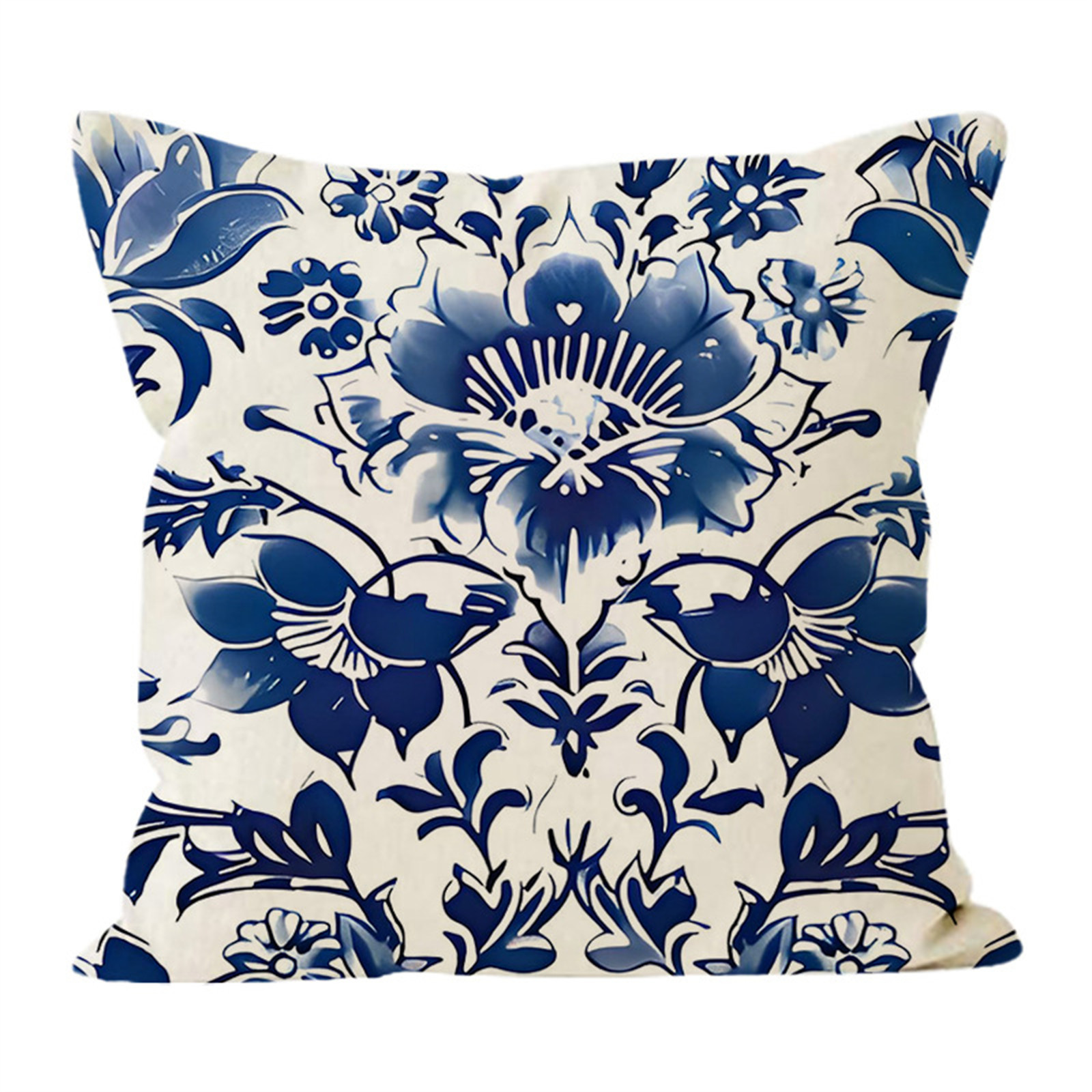 thumbnail image 2 of Cojín De Lino Azul Y Blanco Para Salón Y Dormitorio. Funda De Cojín Decorativa Con Diseño Clásico., 2 of 3
